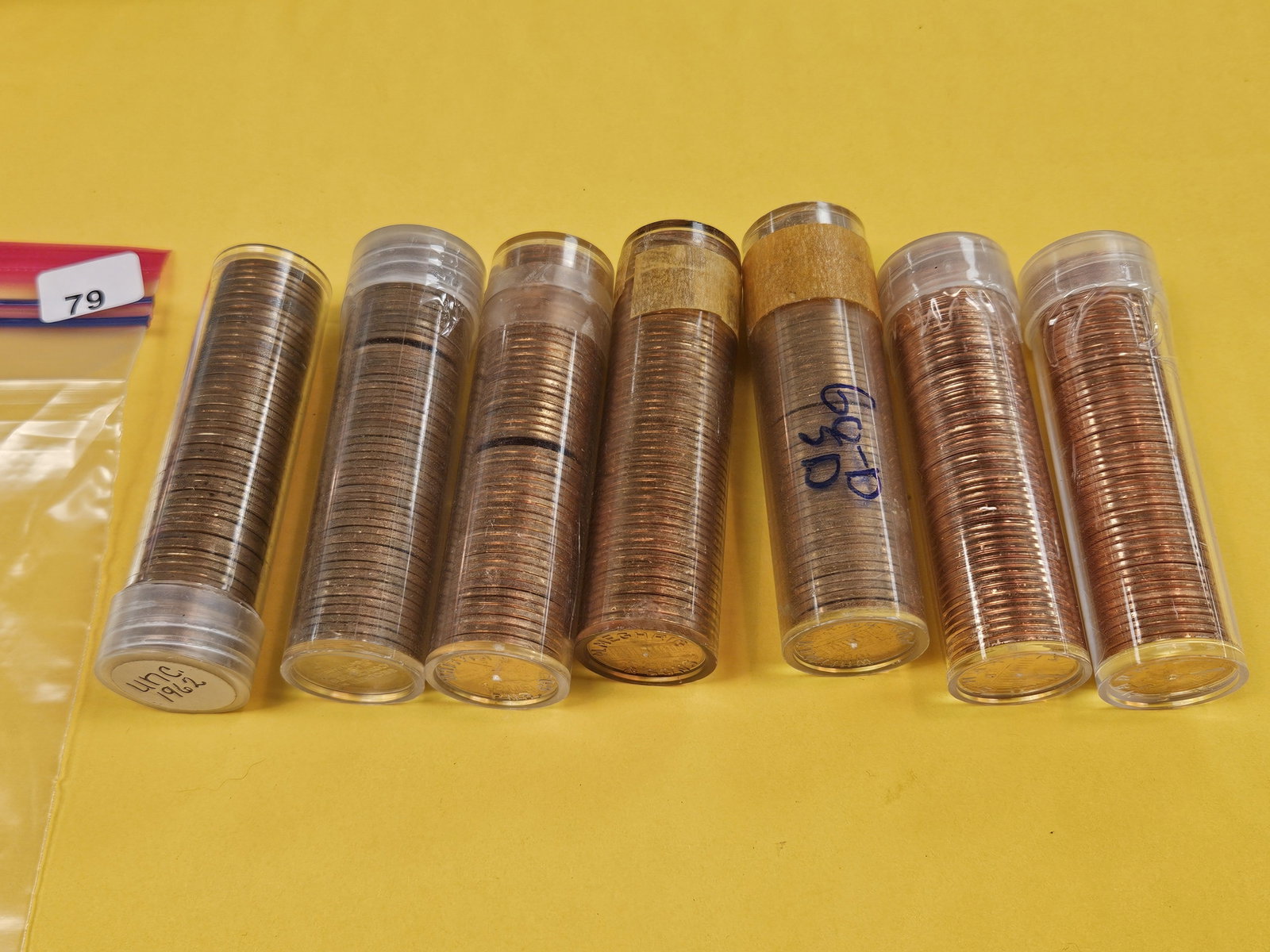 Seven mixed Lincoln Cent Rolls - 2