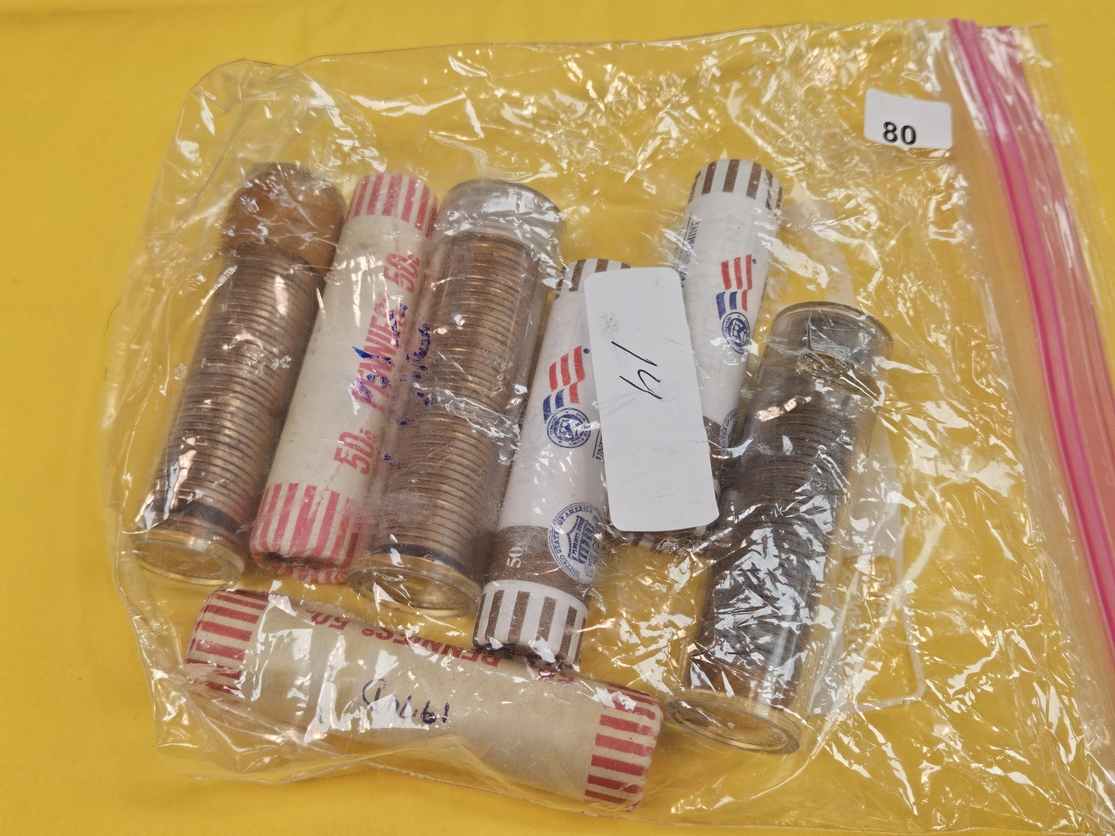Seven mixed Lincoln Cent Rolls - 2