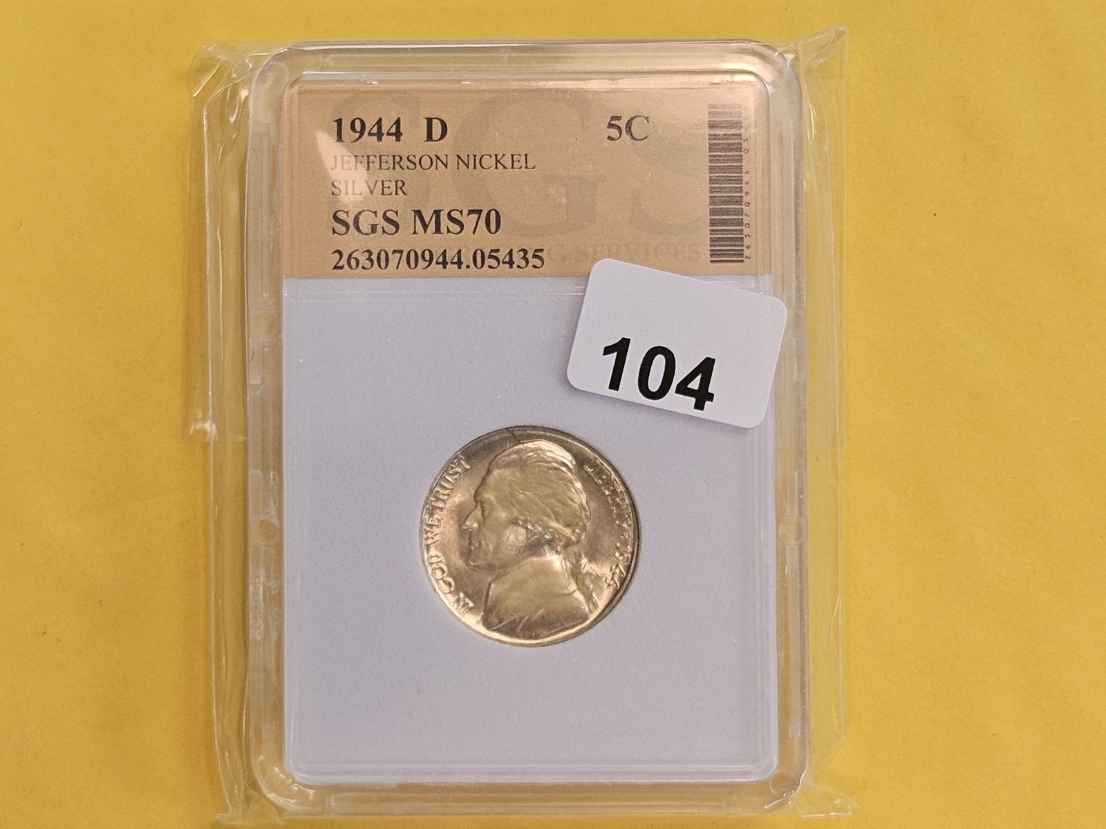 VARIETY! GEM Brilliant Uncirculated 1944-D Silver Wartime Jefferson Nickel - 2