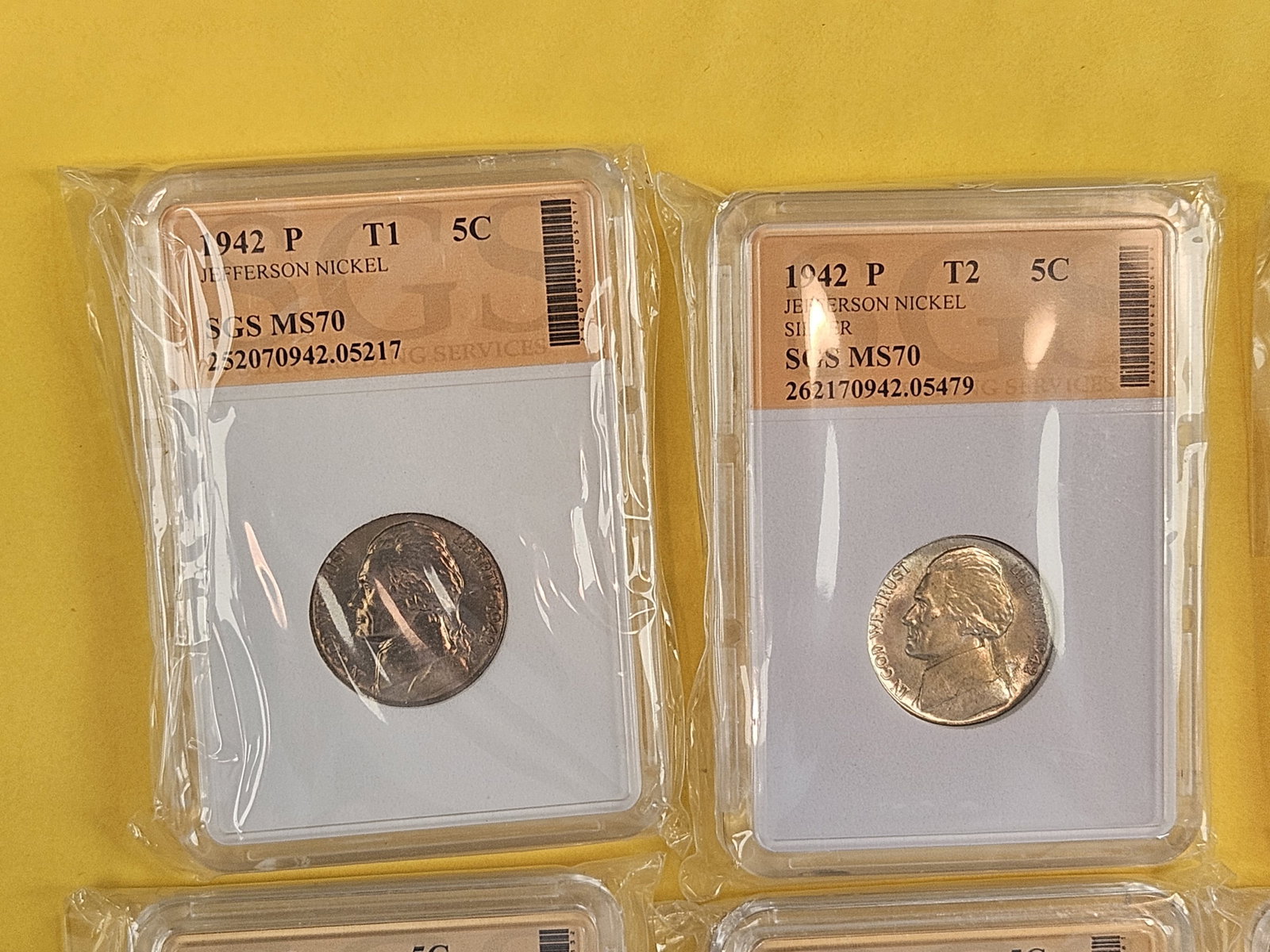 Eight GEM Brilliant Uncirculated Jefferson Nickels - 2
