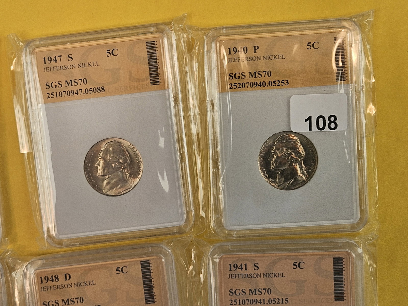 Eight GEM Brilliant Uncirculated Jefferson Nickels - 3