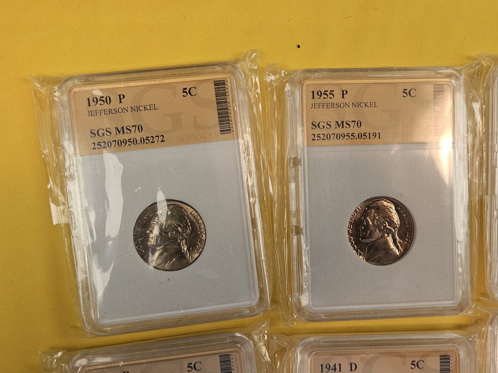 Eight GEM Brilliant Uncirculated Jefferson Nickels - 2