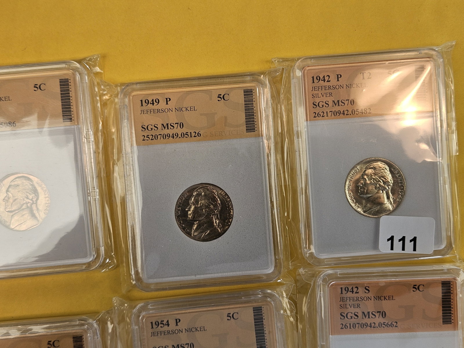 Eight GEM Brilliant Uncirculated Jefferson Nickels - 3