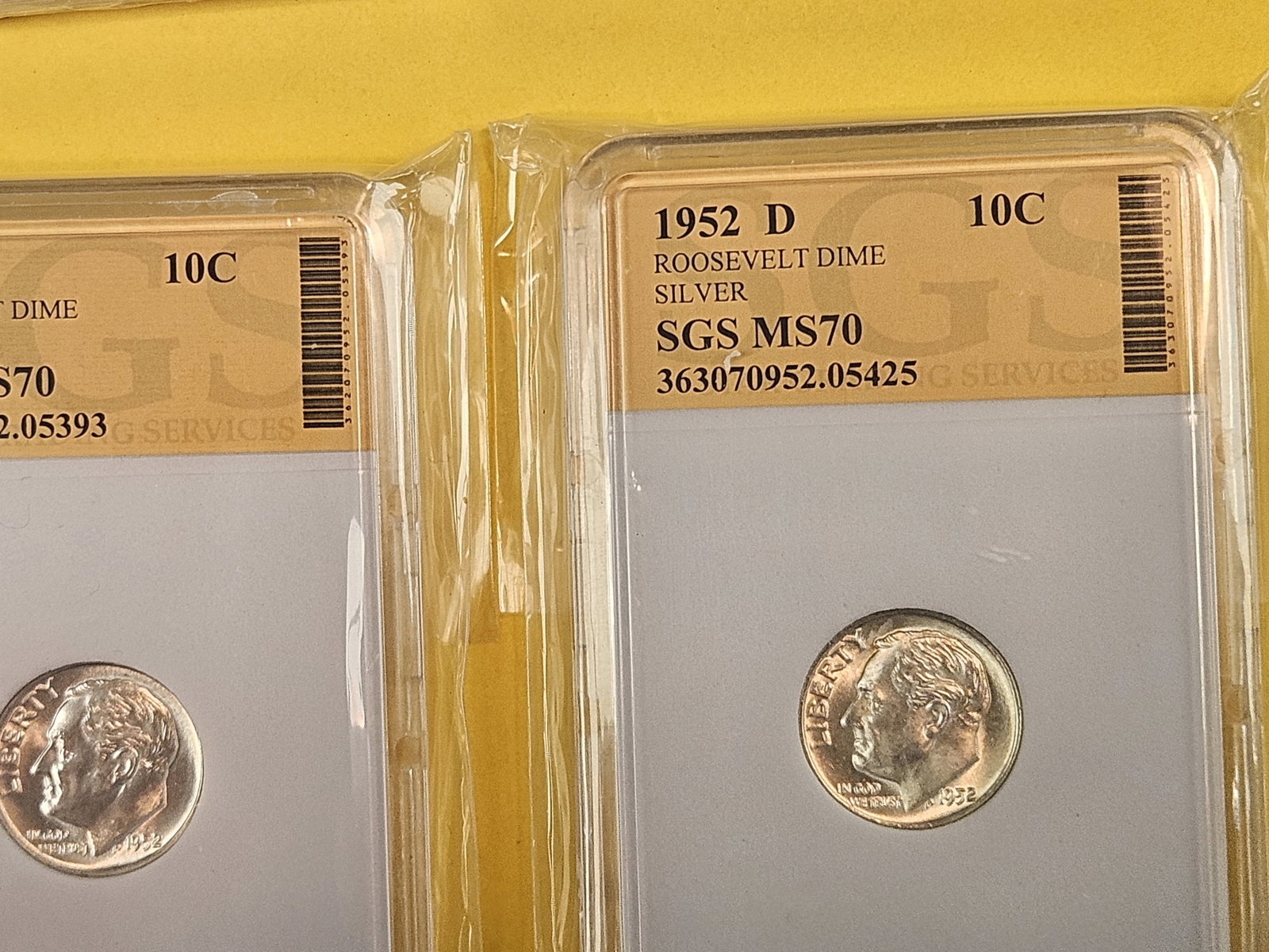 Nice mix of ten GEM Brilliant Uncirculated Roosevelt Dimes - 8
