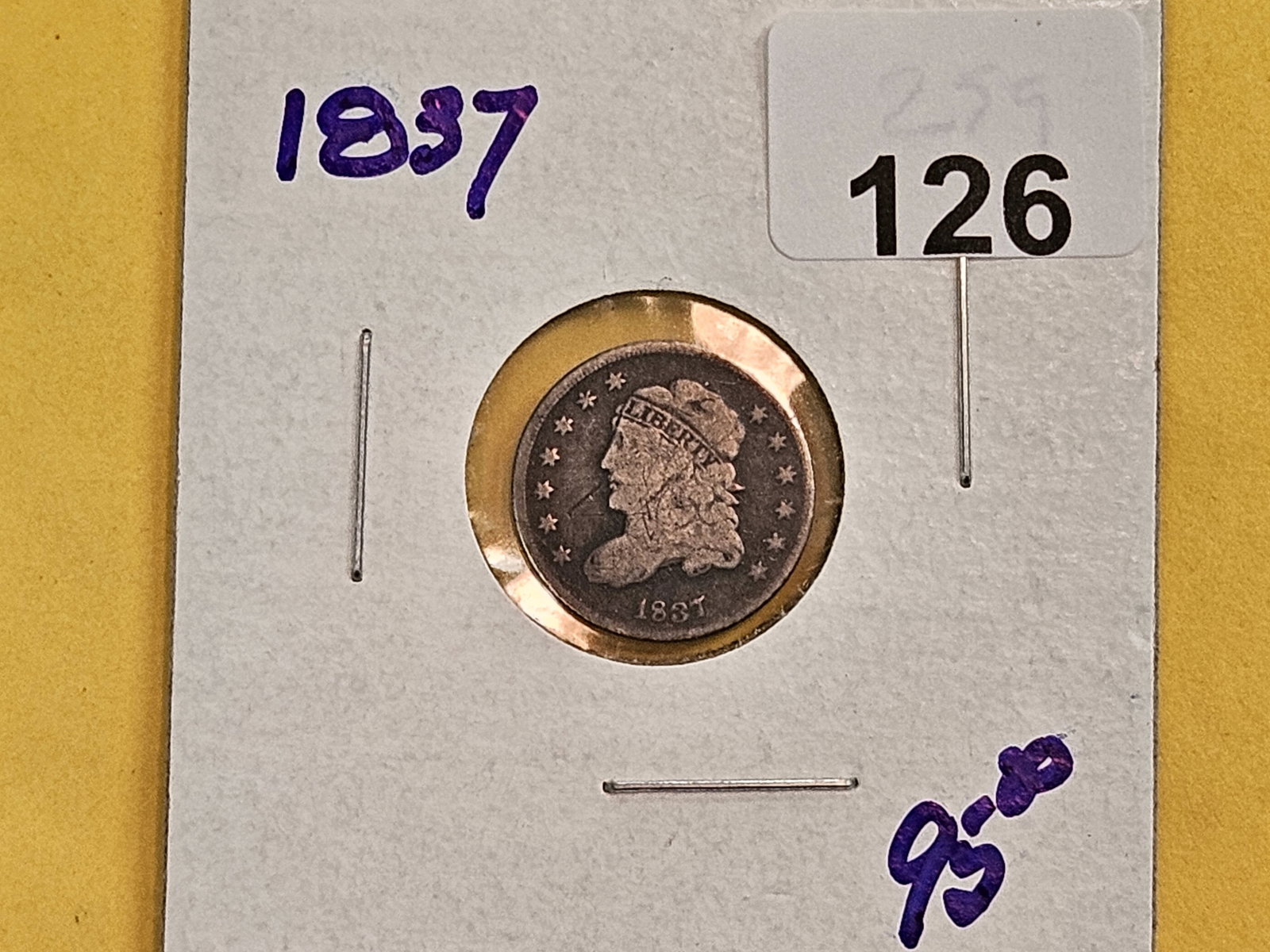 1837 Capped Bust silver Half Dime - 2