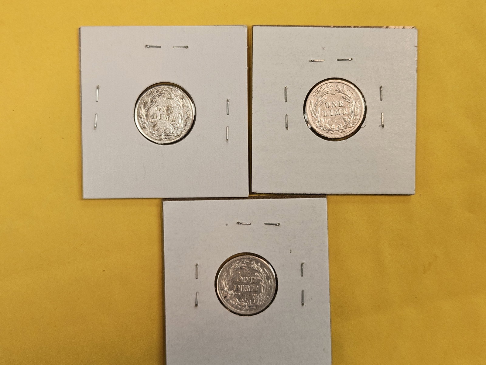 Three Barber silver Dimes - 5