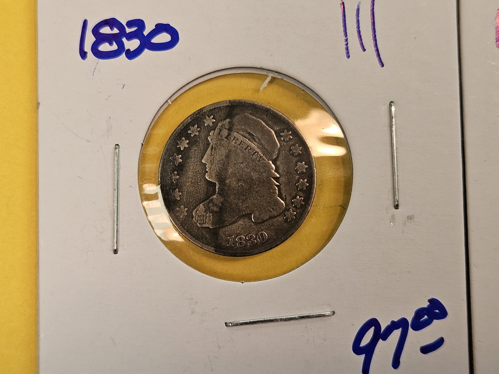 Three mixed Capped Bust silver dimes - 2