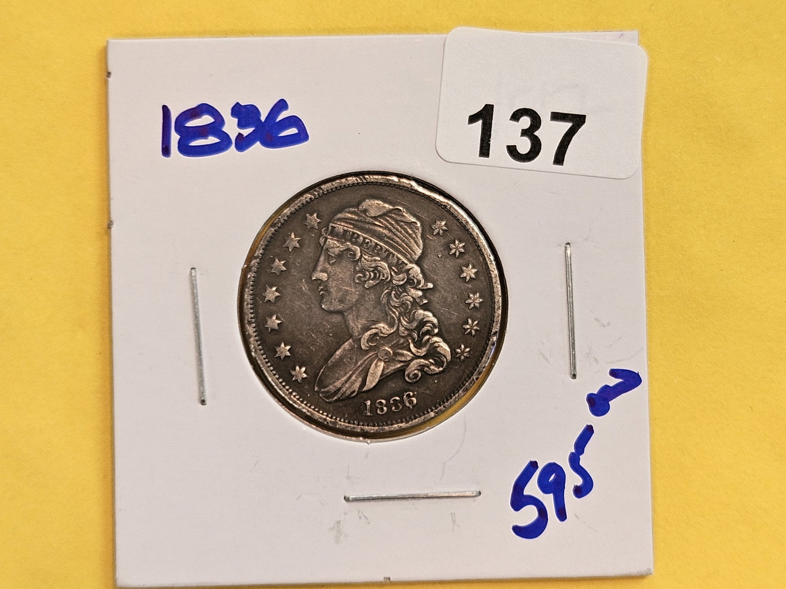 ** Scarcer 1836 Capped Bust silver Quarter - 2