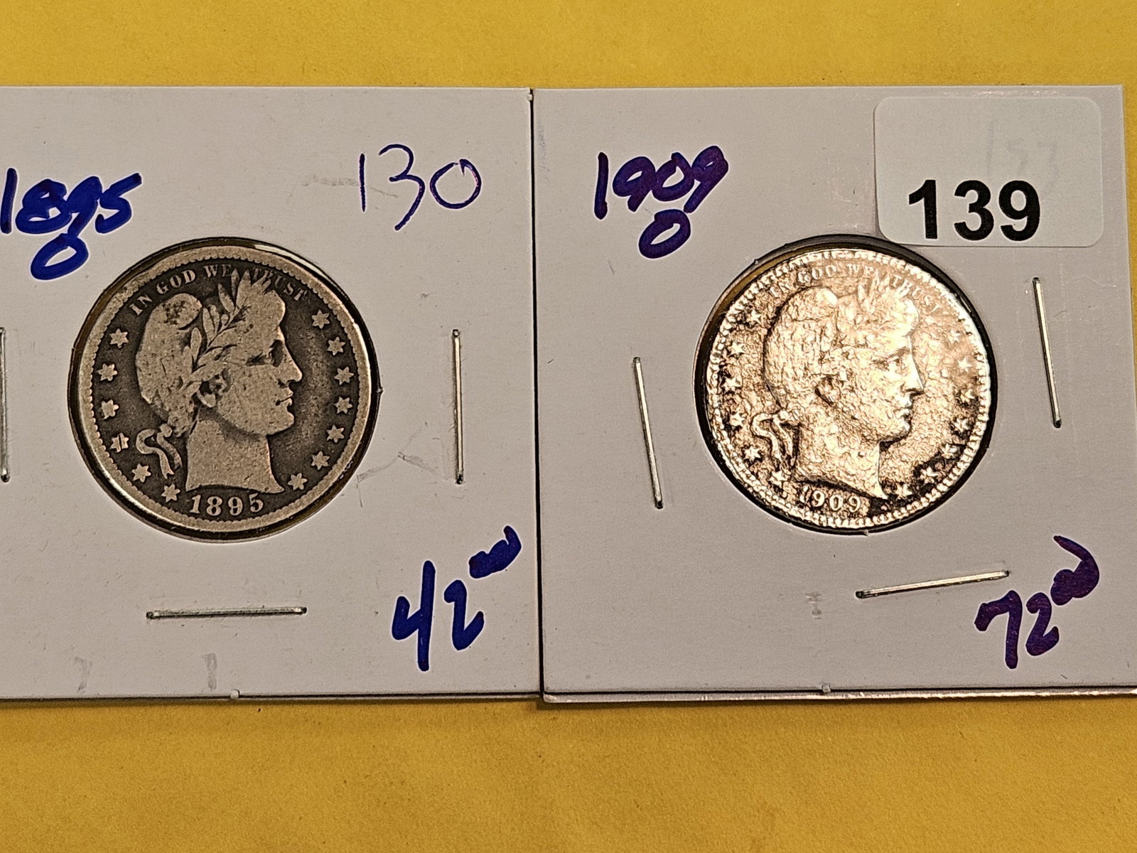 Two better date New Orleans minted Barber Quarters - 2