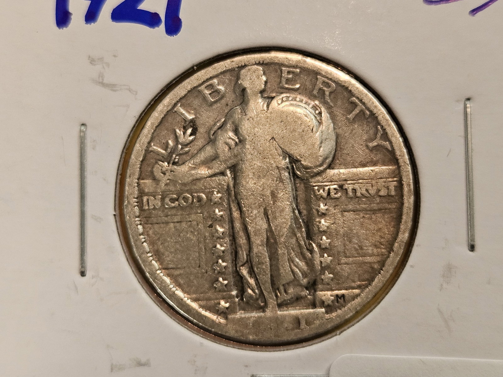 ** KEY DATE ** 1921 Standing Liberty Quarter: Full rims on both sides
