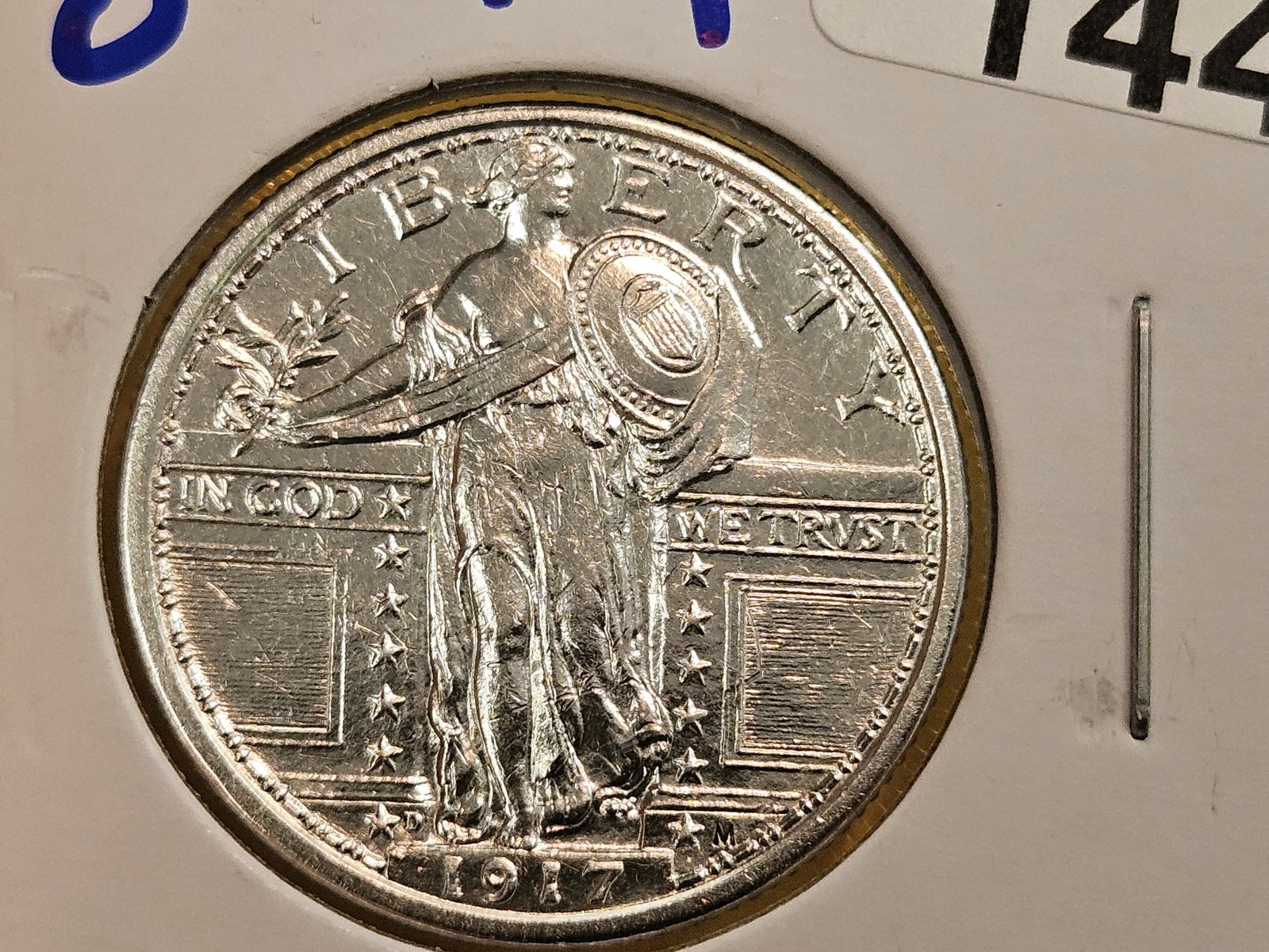 Bright 1917-D Type 1 Standing Liberty Quarter - 5
