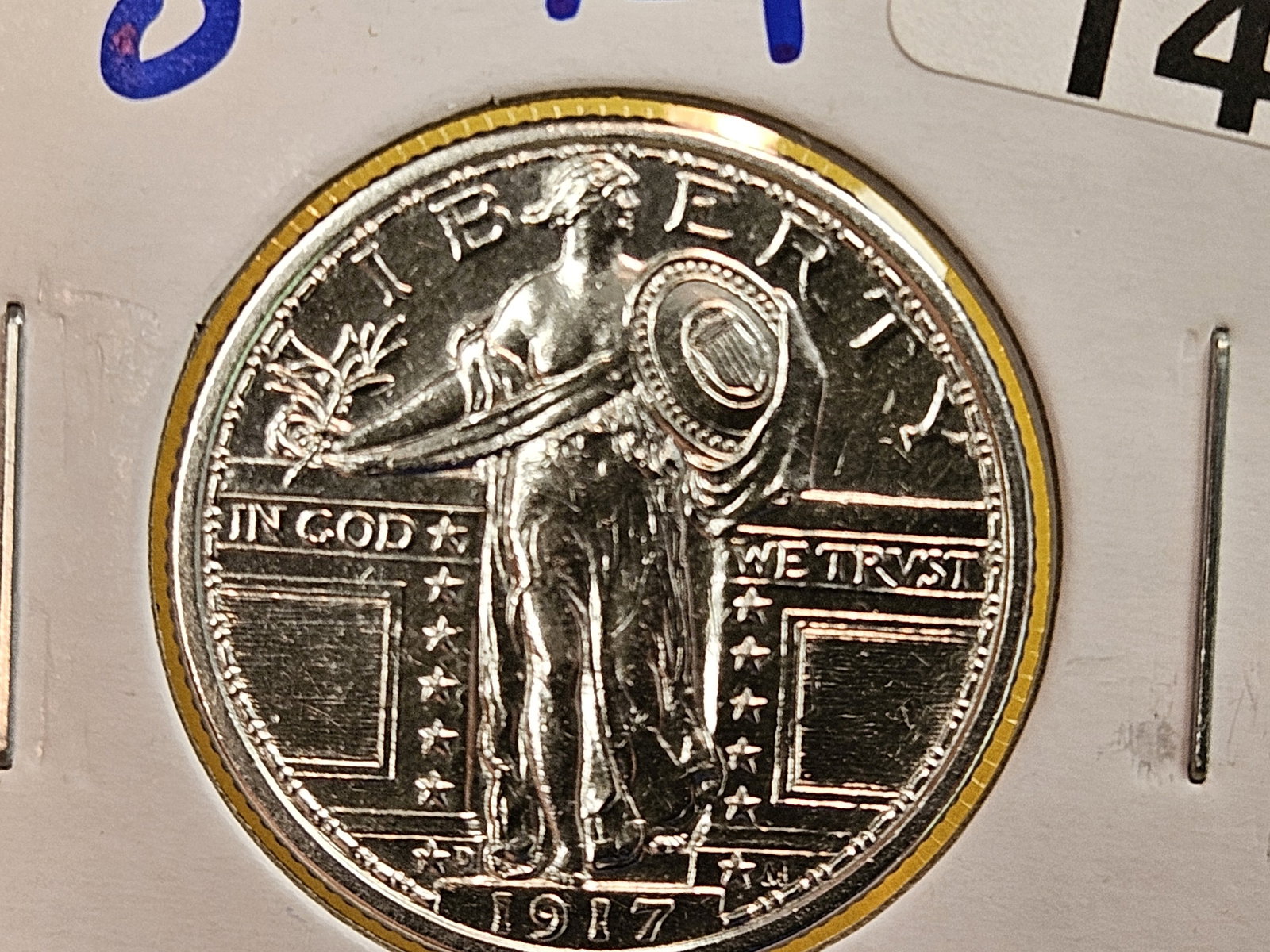 Bright 1917-D Type 1 Standing Liberty Quarter - 6