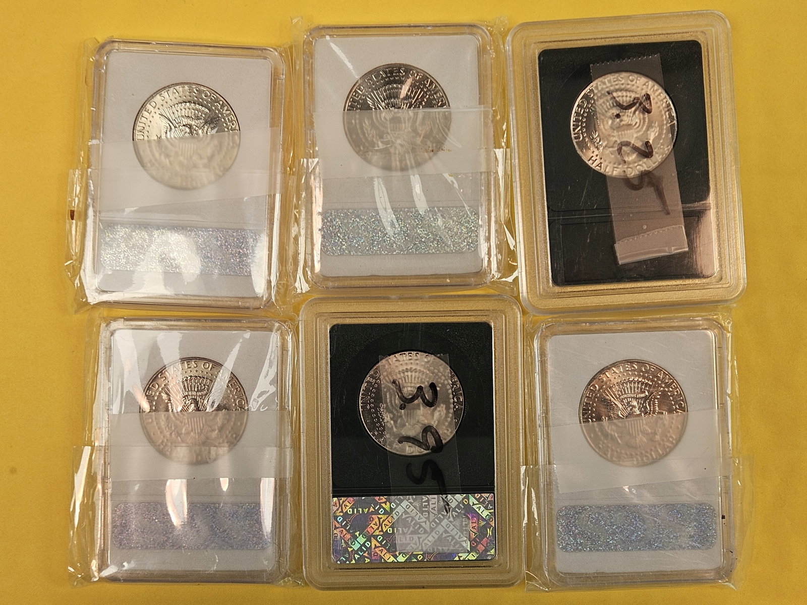 Six GEM Brilliant Uncirculated Kennedy half Dollars - 3