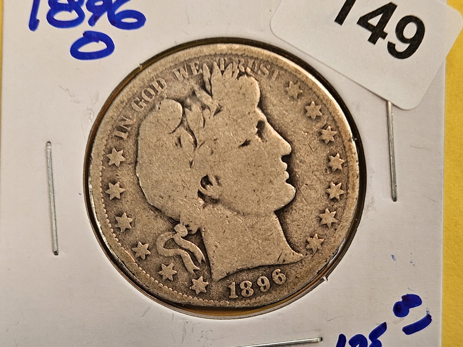 Better Date 1896-O Barber silver Half Dollar: Nice New Orleans mint