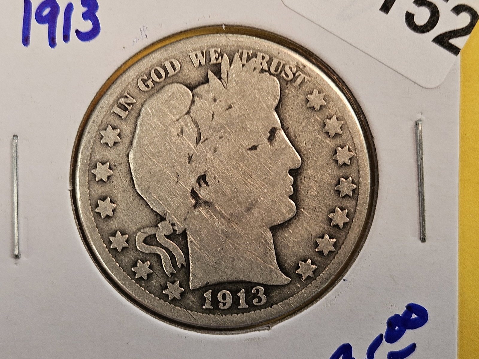 Semi-Key 1913 Barber Half Dollar: Circulated