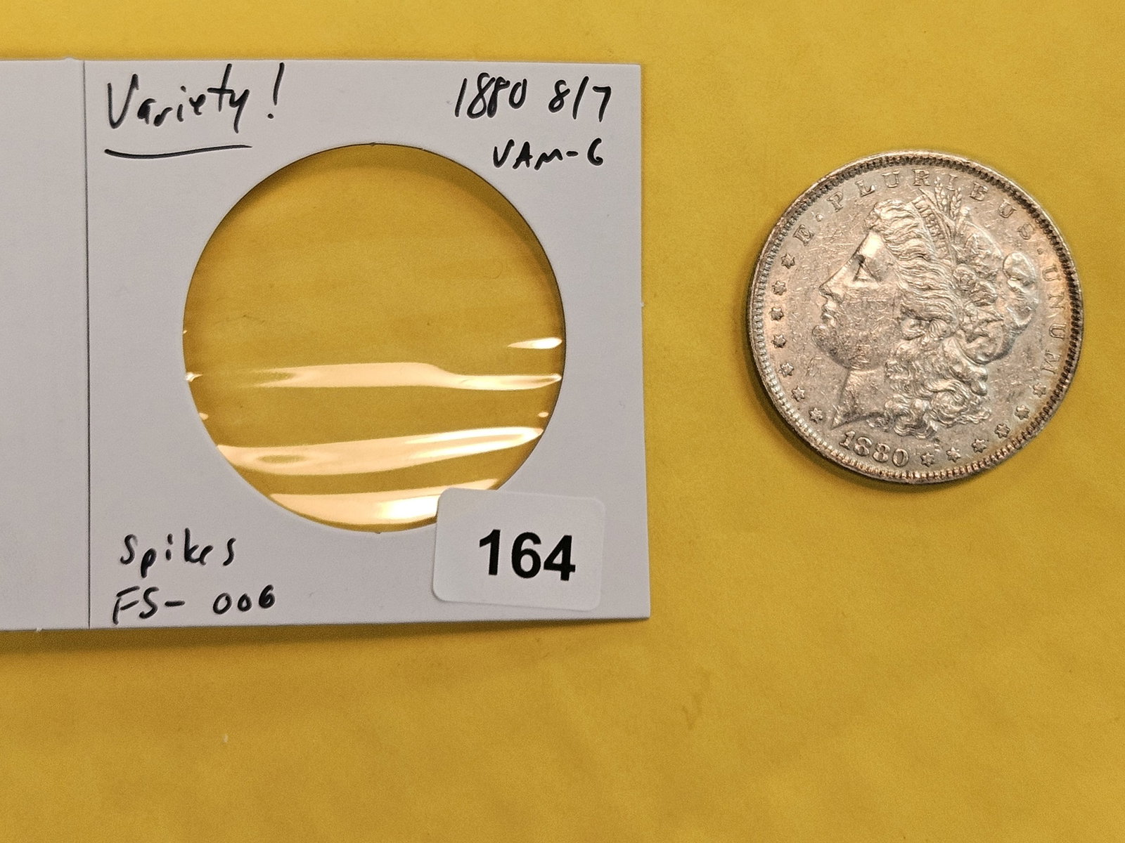 Variety! 1880 8/7 Morgan Dollar in About Uncirculated plus - 2
