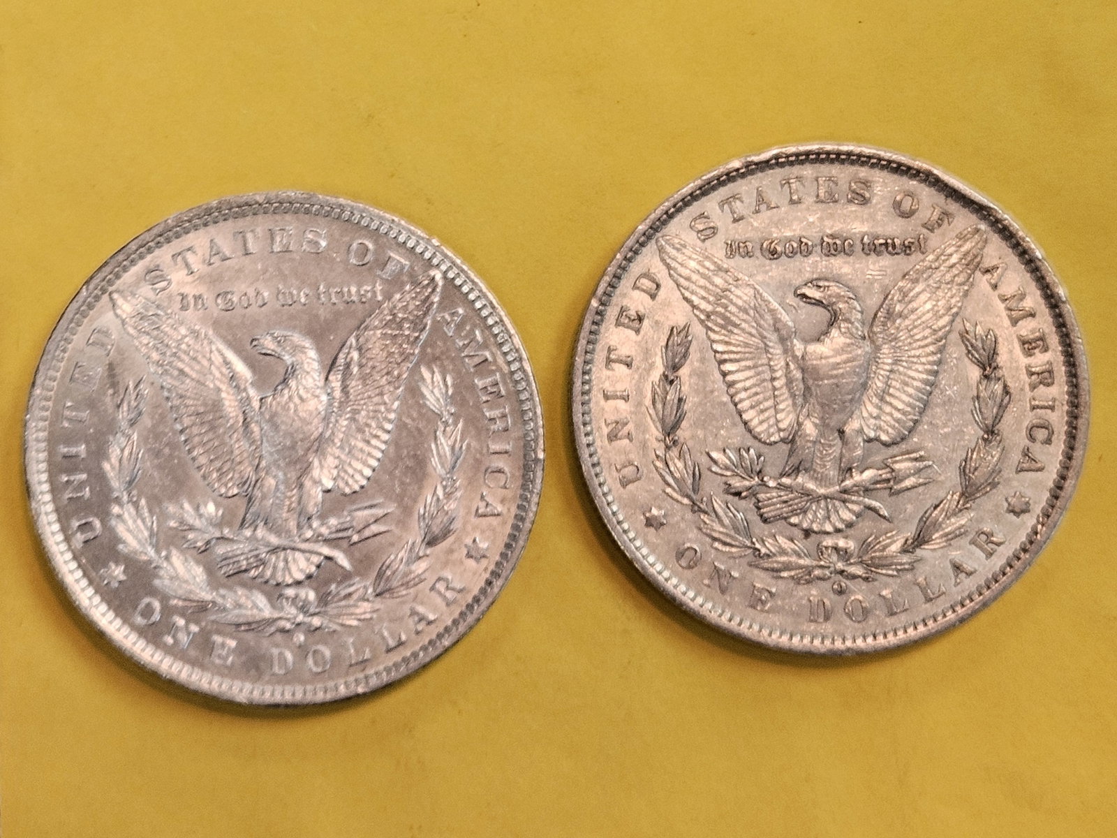 Two About Uncirculated plus Morgan silver Dollars - 3