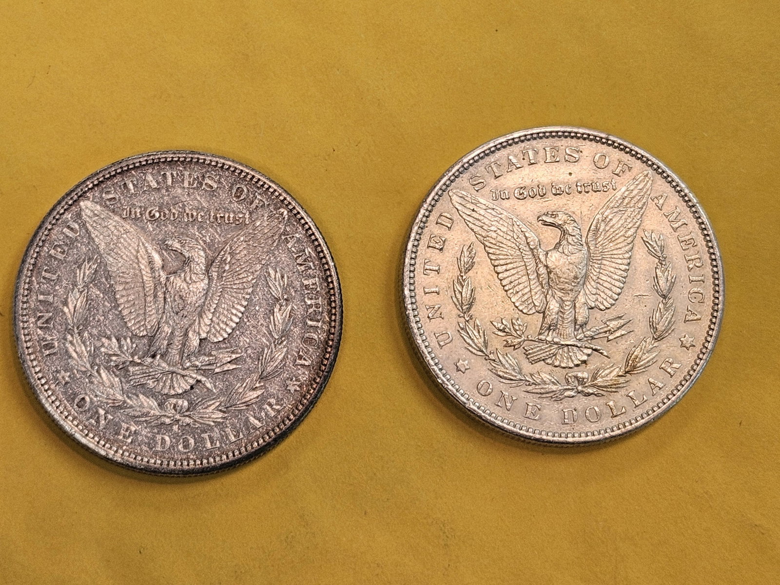 Two About Uncirculated plus Morgan silver Dollars - 3