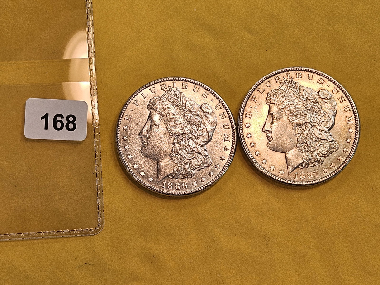 Two Brilliant About Uncirculated Plus Morgan Silver Dollars - 2
