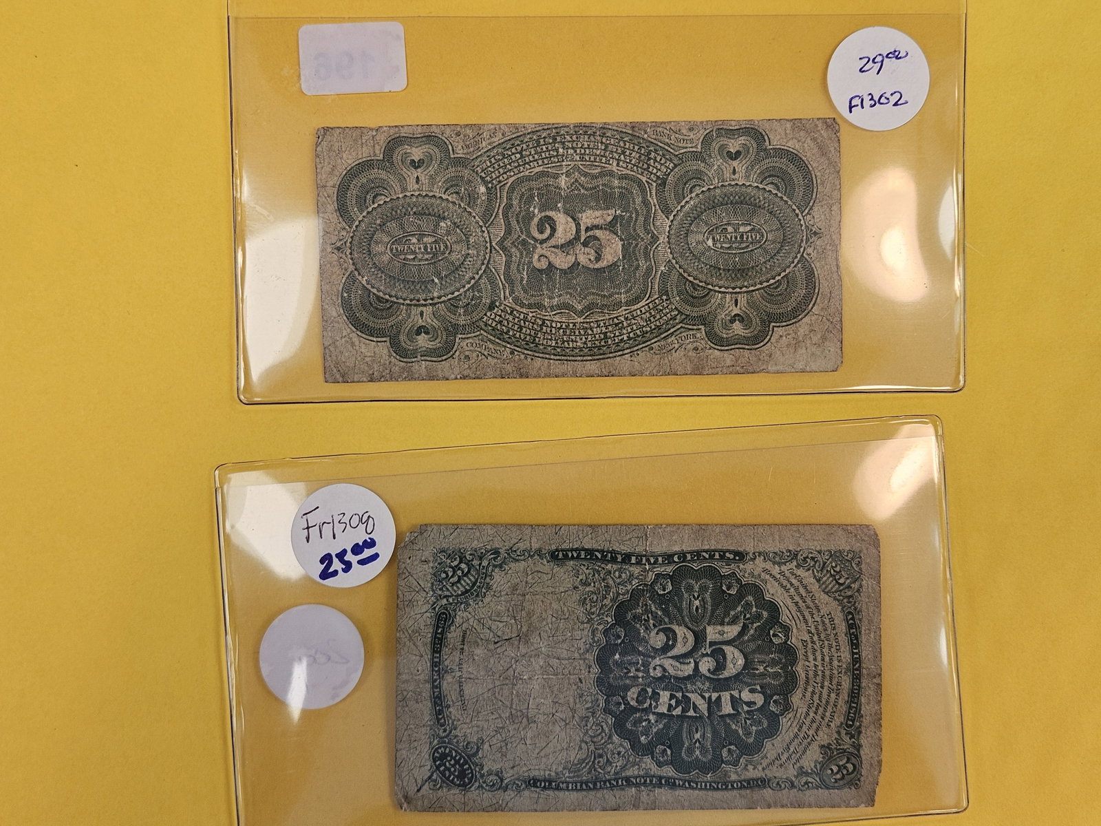 Two 25 Cent Fractional Currency pieces - 2