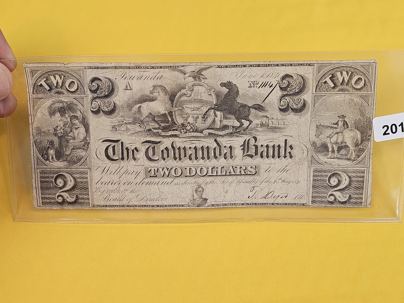 1841 Obsolete Two Dollar Bank Note - 2