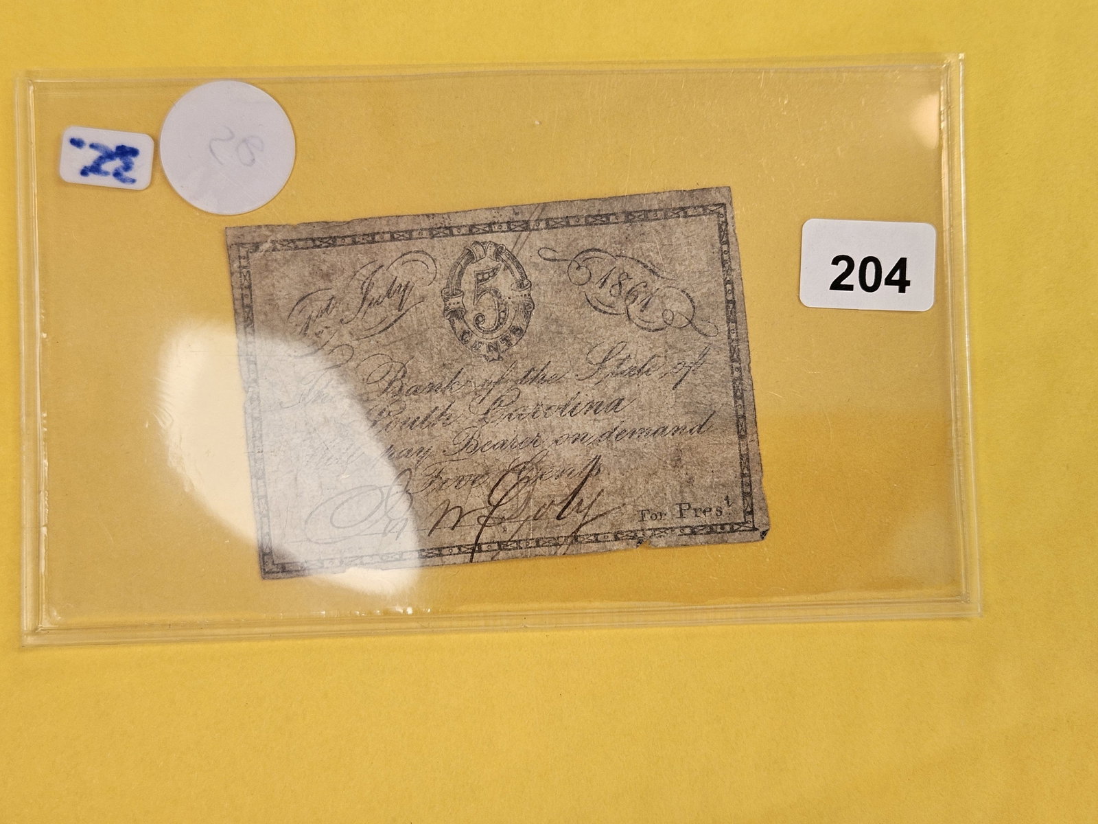 Civil War Issue 5 cent note - 2