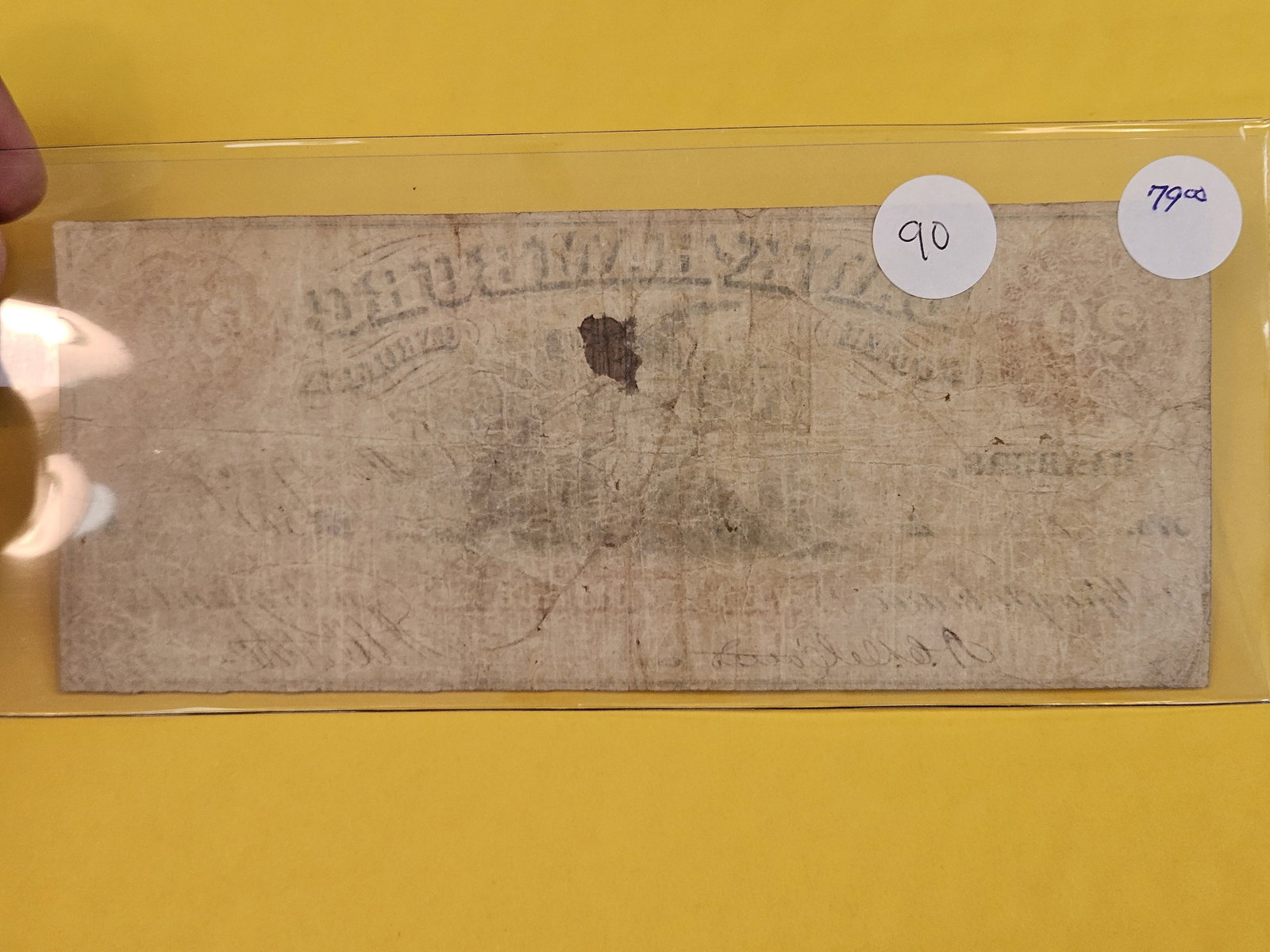 1859 Bank of Hamburg Twenty Dollar obsolete Note - 2