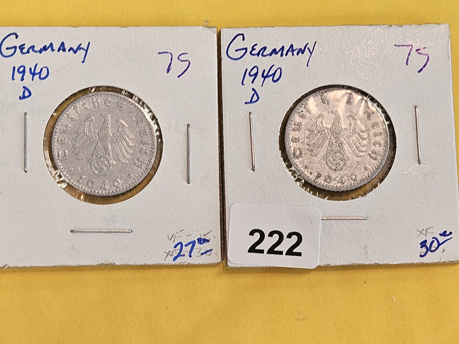 Two Germany 1940-D Germany 5 reichspfennigs - 2