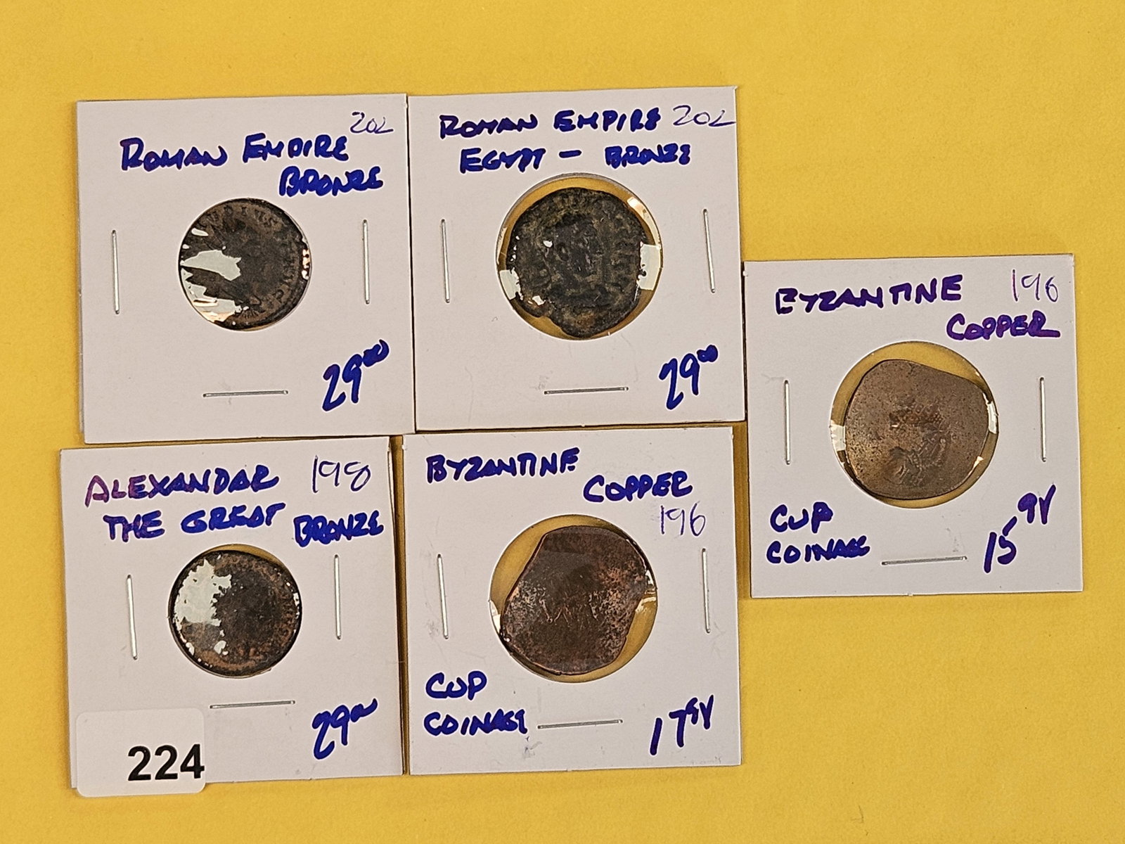 Five Ancient Roman and Byzantine Coins: Mixed