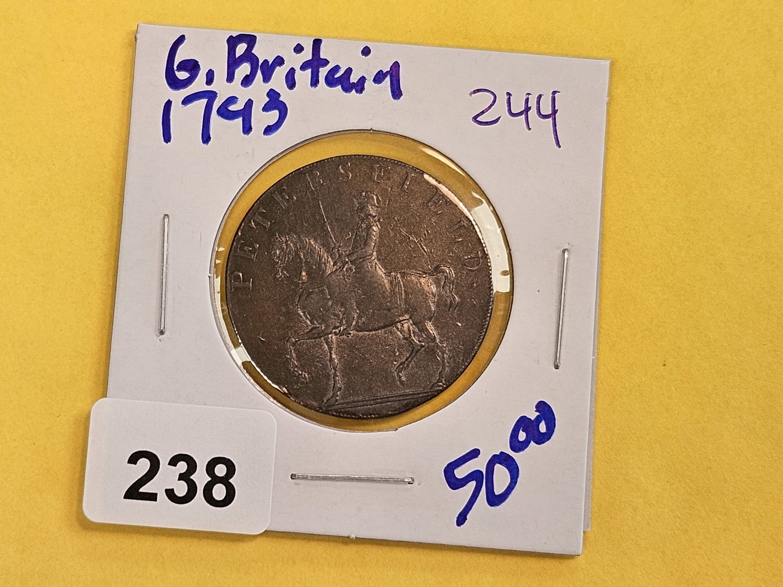 CONDER! 1793 Great Britain copper Half Penny Token - 2