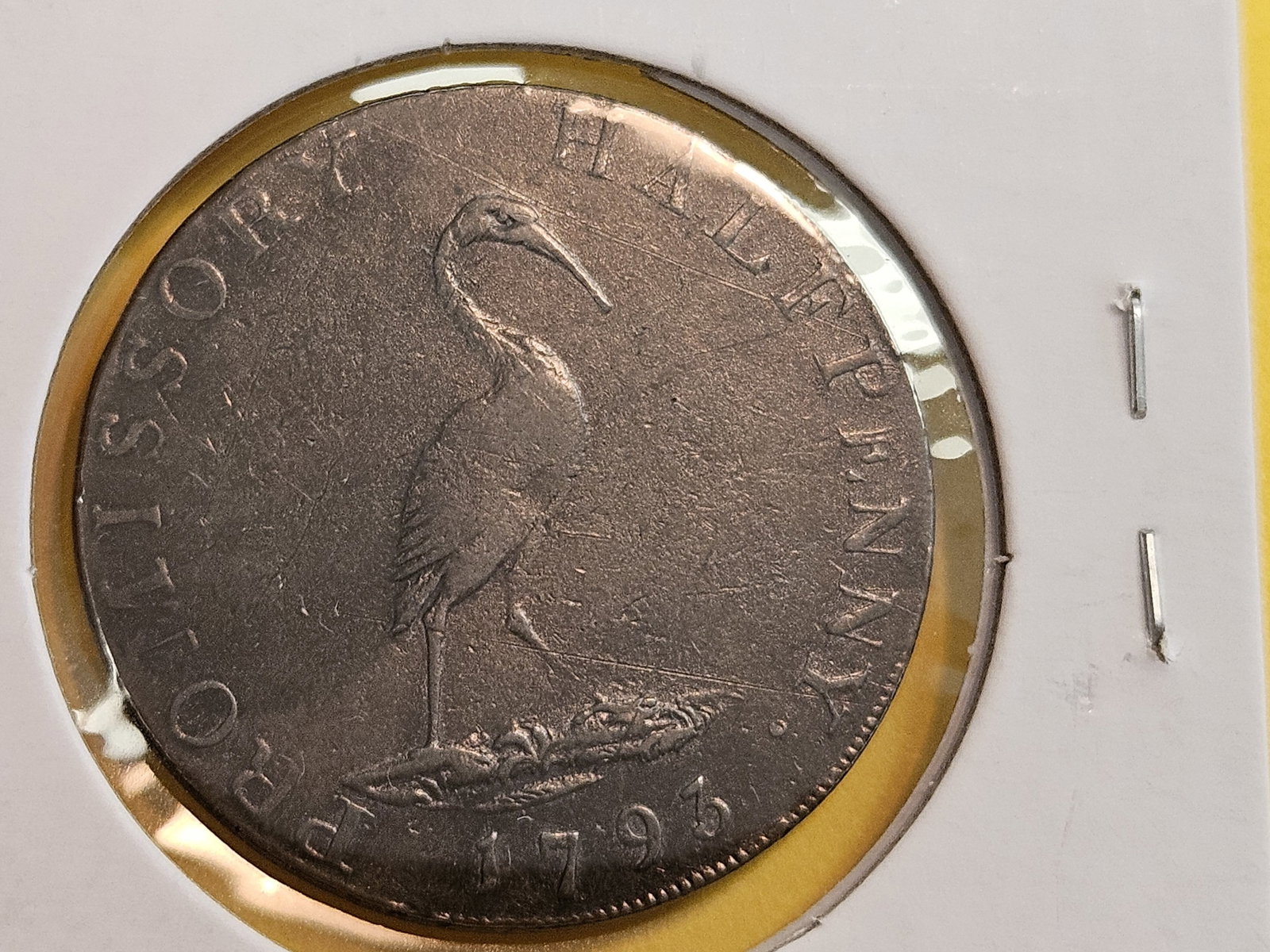 CONDER! 1793 Great Britain copper Half Penny Token - 4
