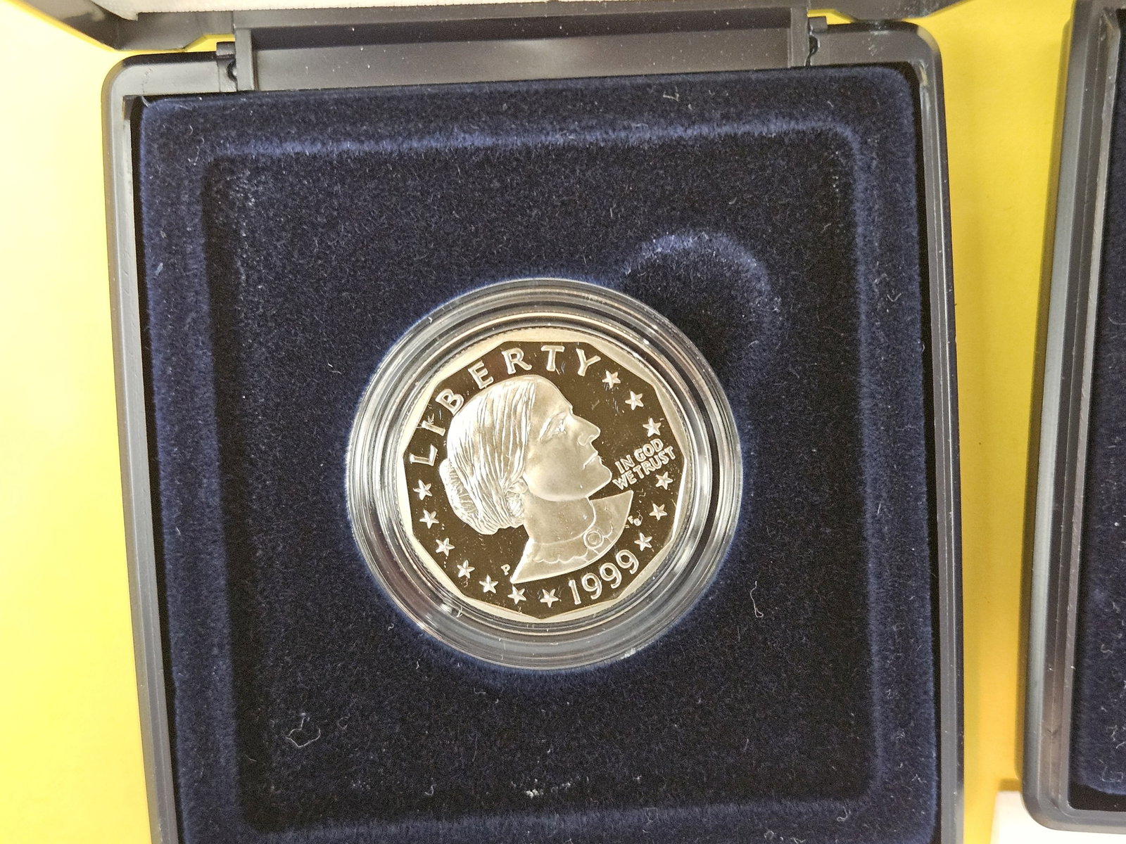 Two GEM Proof Deep Cameo 1999 Susan B Anthony Dollars - 2