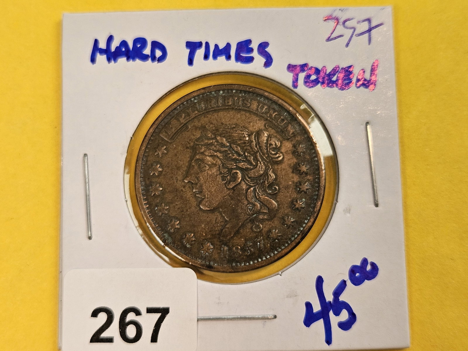 1837 Hard Times Token - 2