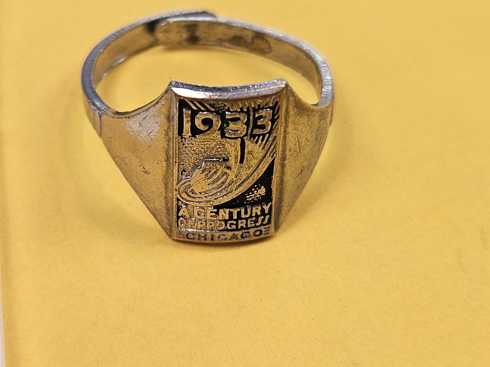 RARE! 1933 Chicago World's Fair Sterling Silver Ring - 2