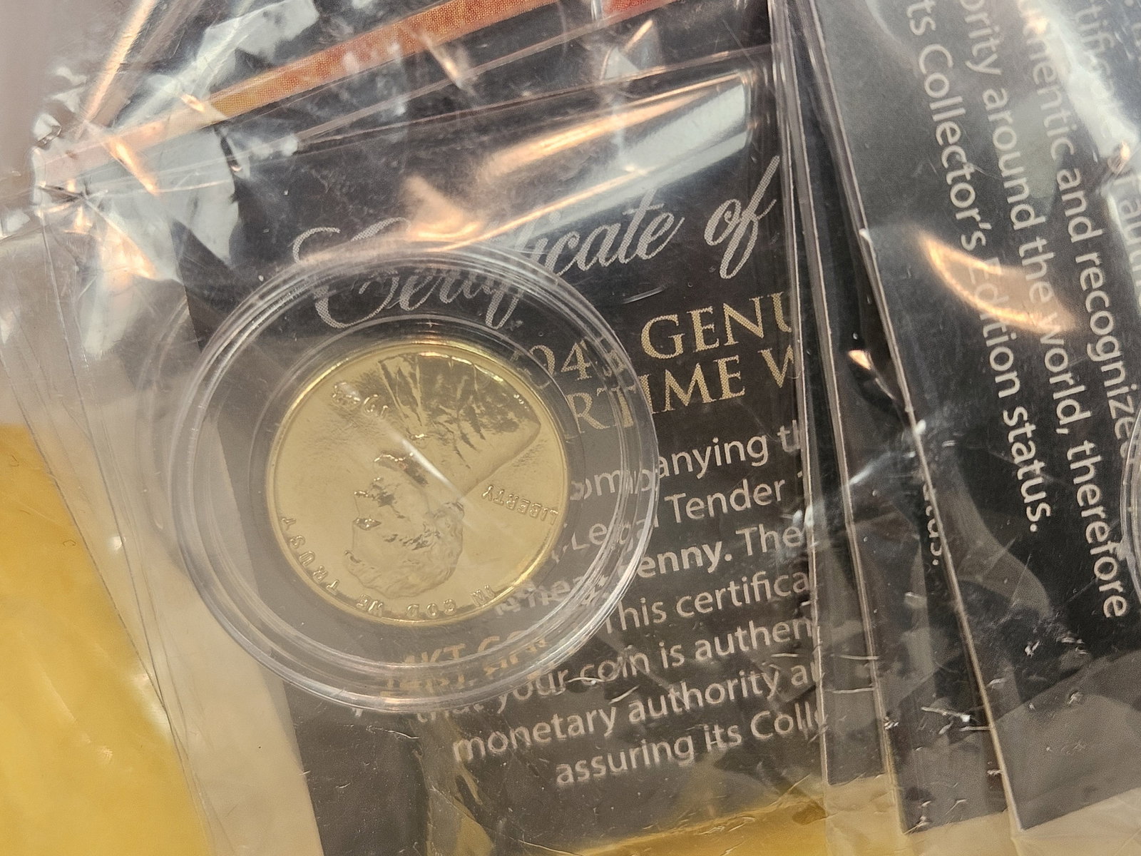 Bag of Gold-plated steel wheat cents - 2