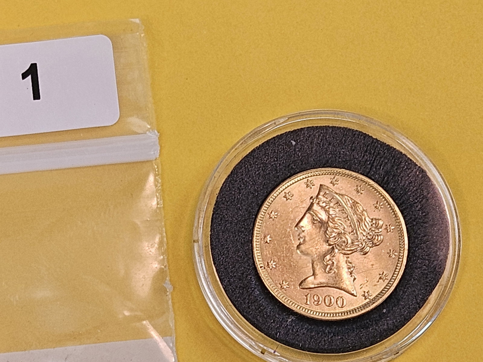 GOLD! Brilliant AU-BU 1900 GOLD Liberty Head Five Dollars - 2