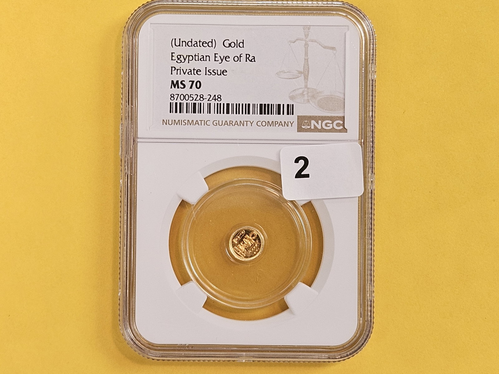 GOLD! PERFECT! NGC Egyptian Eye of Ra Gold in Mint State 70 - 2