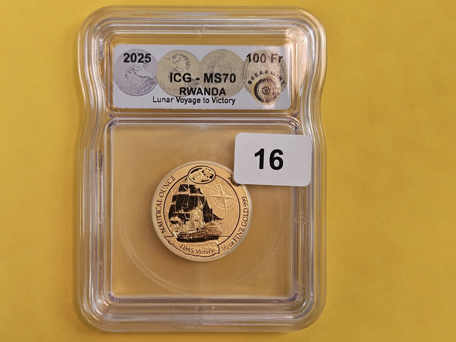 GOLD! PERFECT! ICG 2025 Rwanda Gold 100 Francs in Mint State 70 - 2