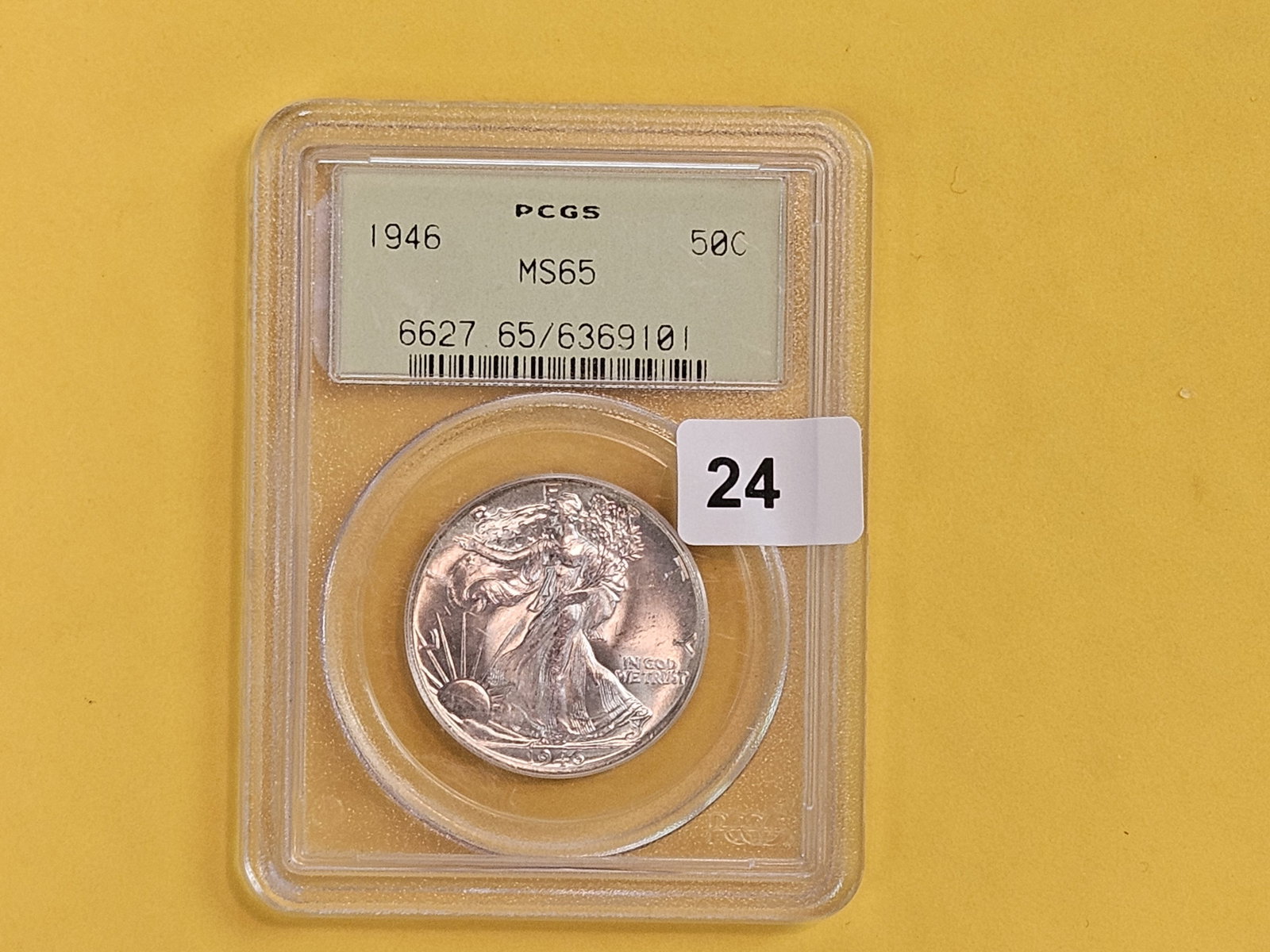 GEM! OGH! PCGS 1946 Walking Liberty Half Dollar in Mint State 65 - 2