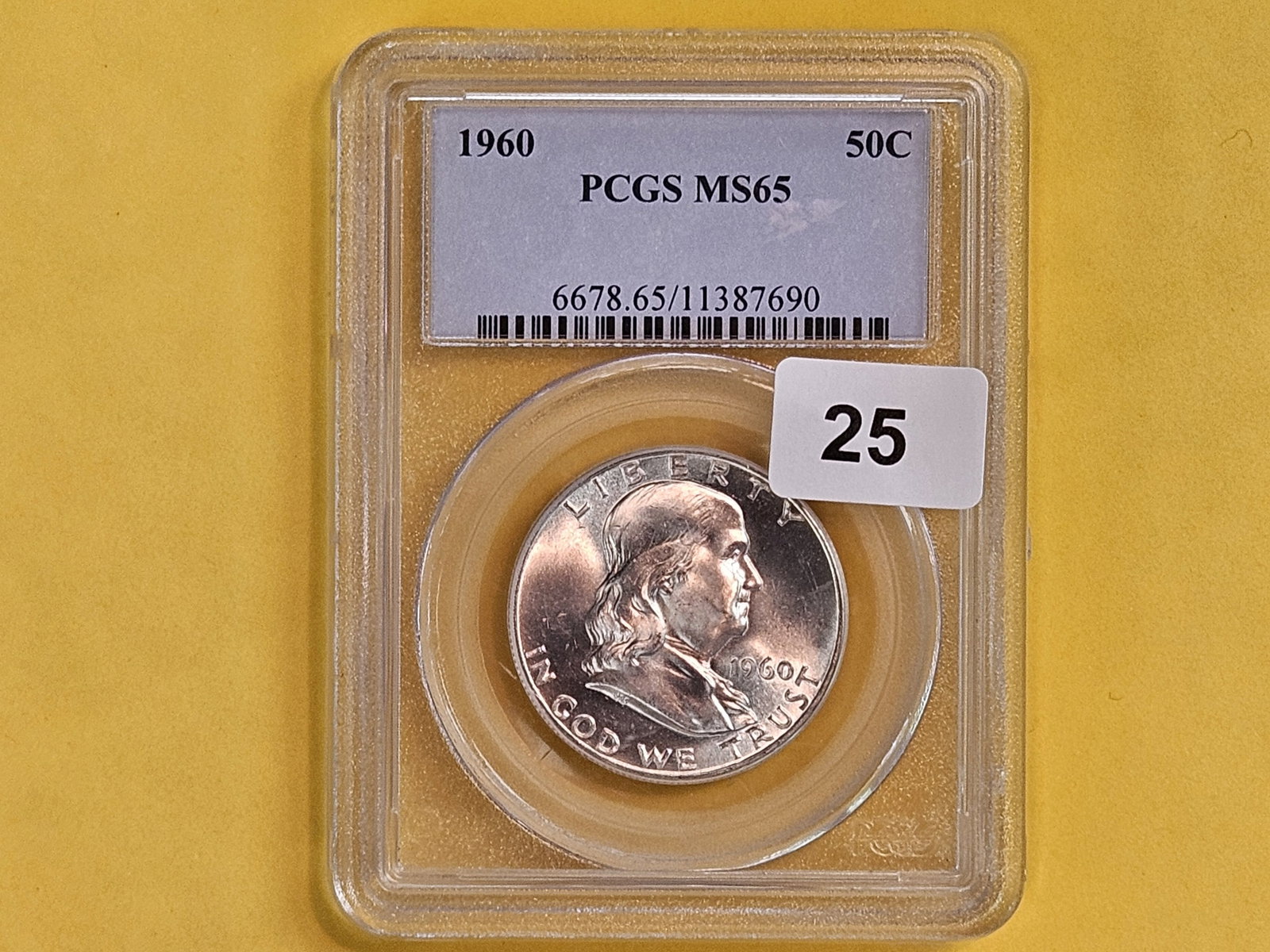 GEM! PCGS 1960 Franklin Half Dollar in Mint State 65 - 2