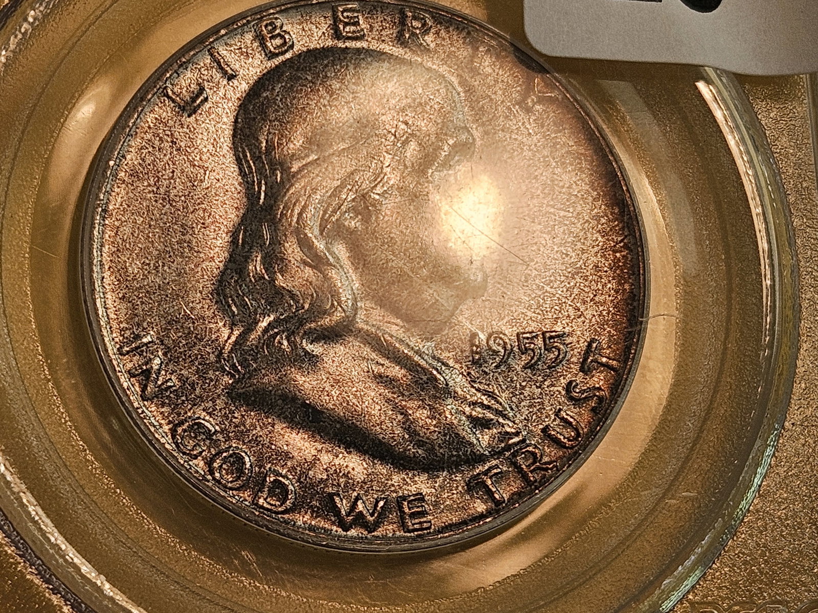 GEM! PCGS 1955 Franklin Half Dollar in Mint State 65 FBL - 3