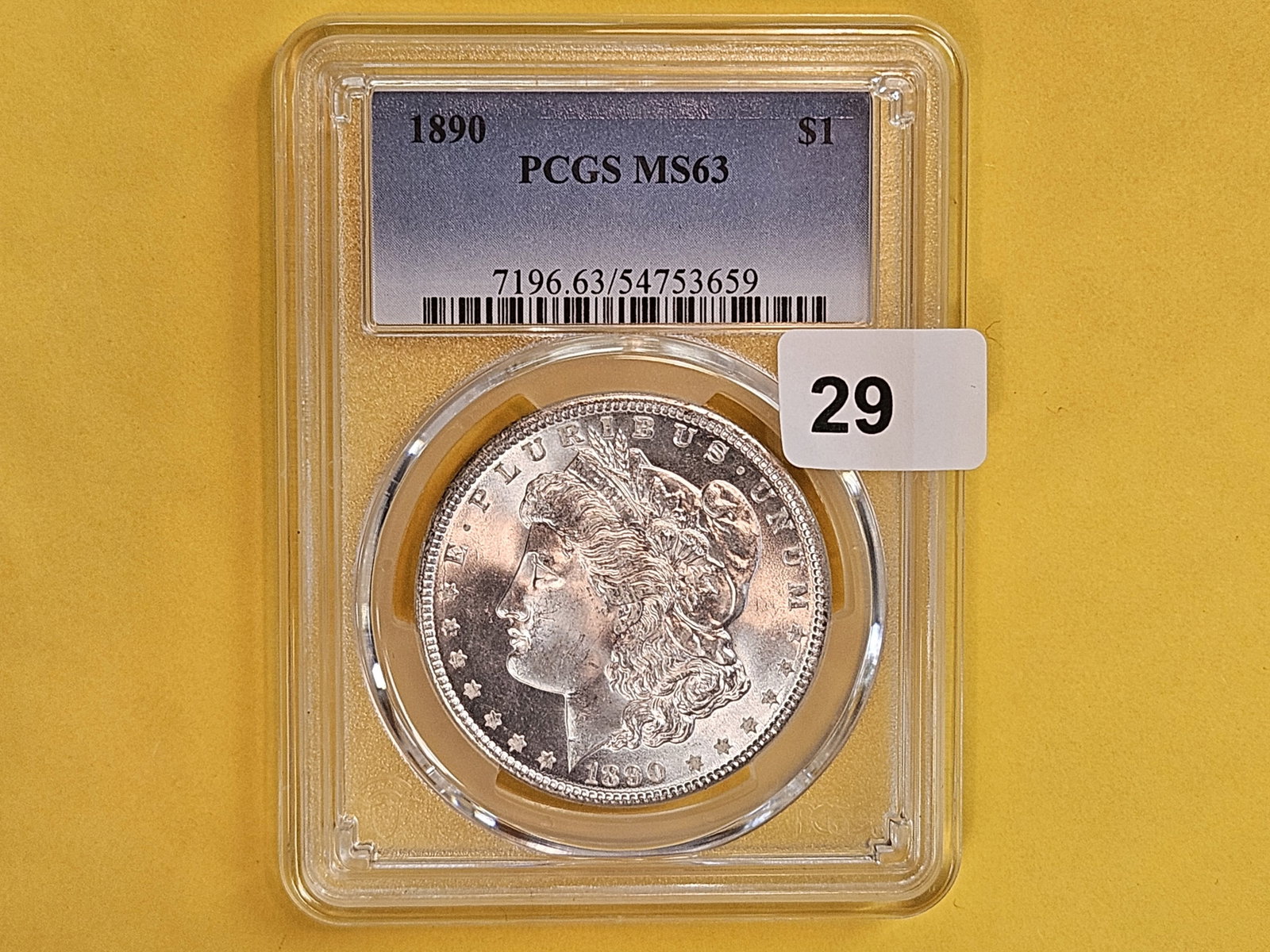 PCGS 1890 Morgan Dollar in Mint State 63 - 2