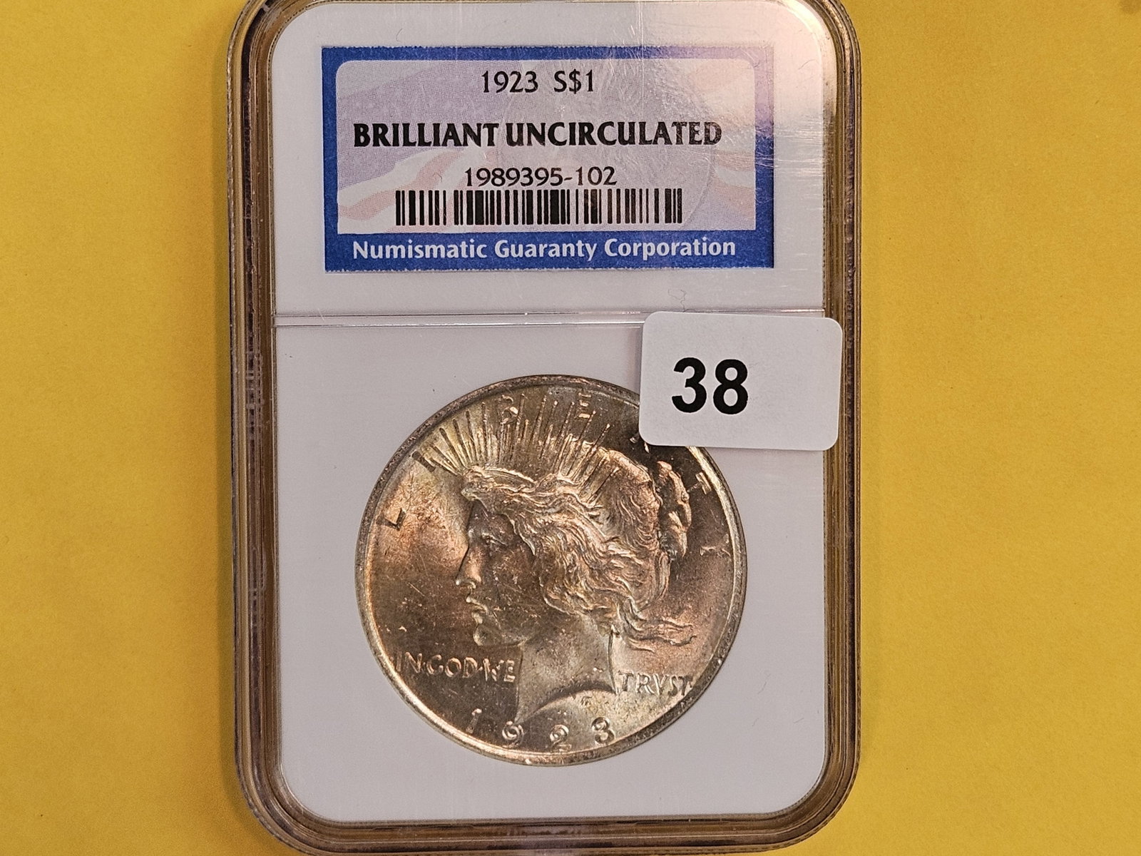 NGC 1923 Peace Silver Dollar - 2