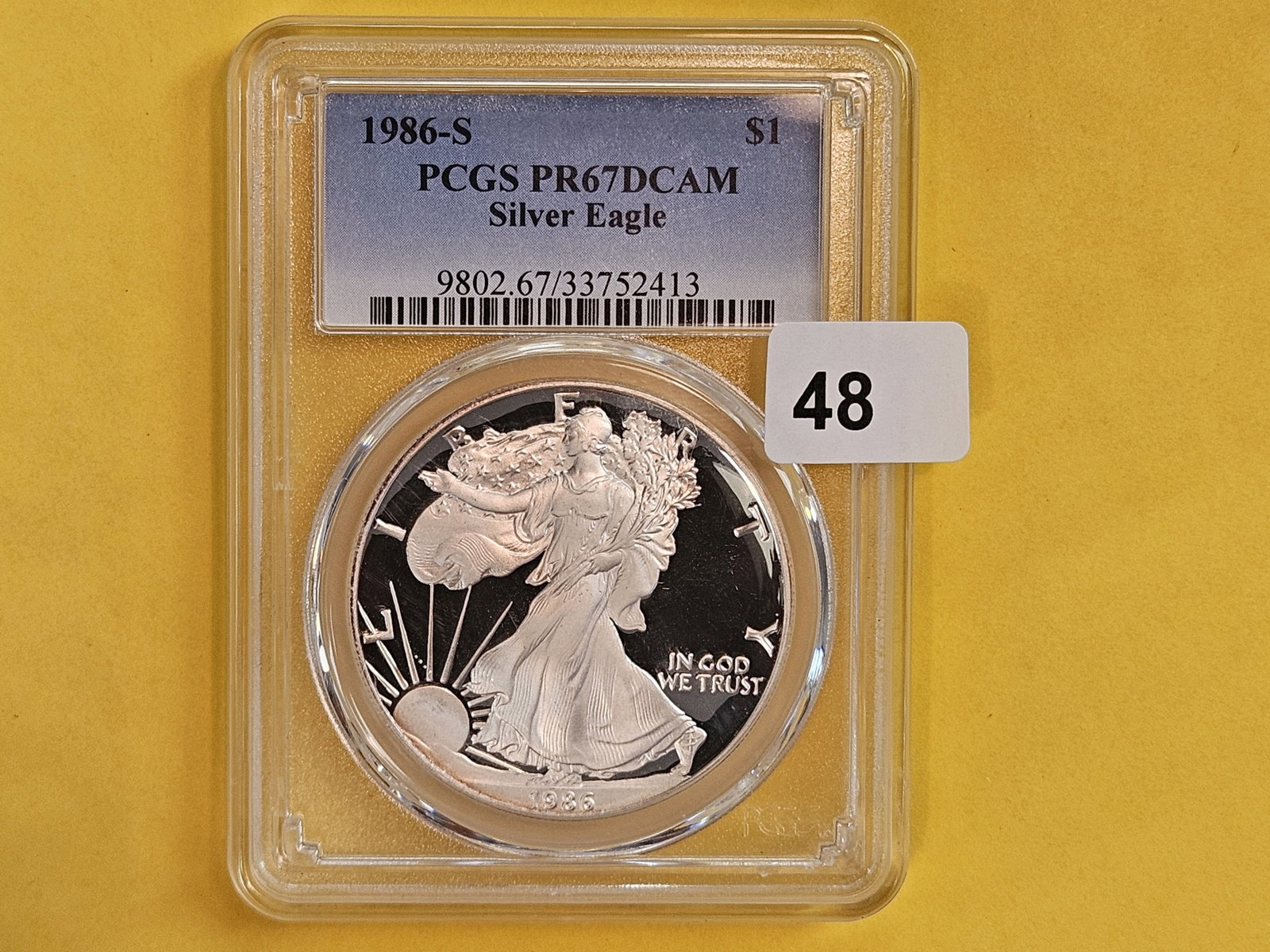 KEY DATE! PCGS 1986-S American Silver In Proof 67 Deep Cameo - 2