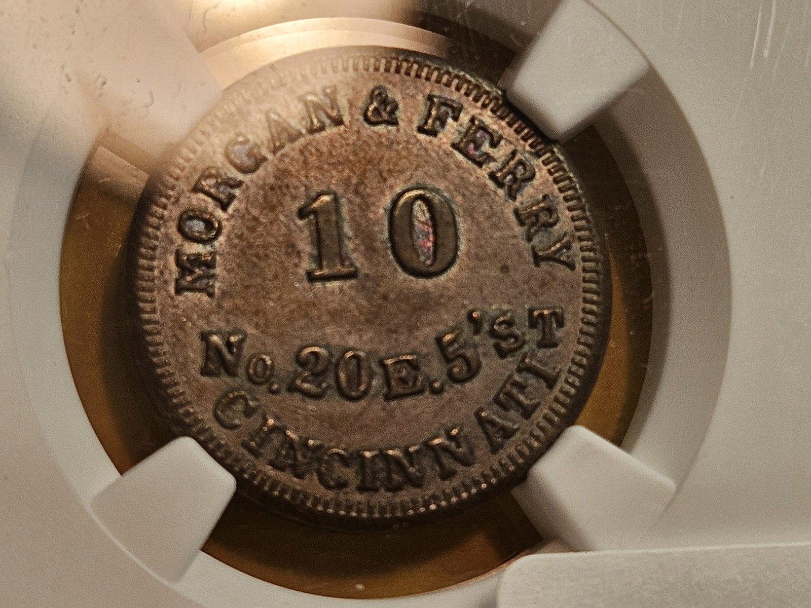 * NGC 1862 Civil War Token Merchant's Store Card in Mint State 62 Brown - 3