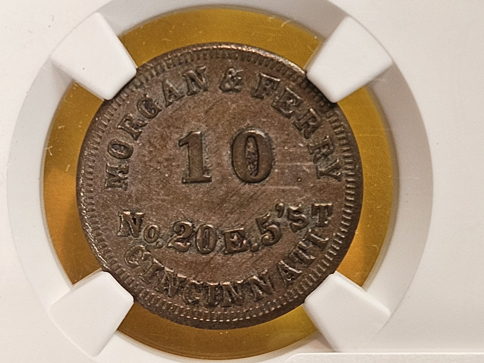 * NGC 1862 Civil War Token Merchant's Store Card in Mint State 62 Brown - 4