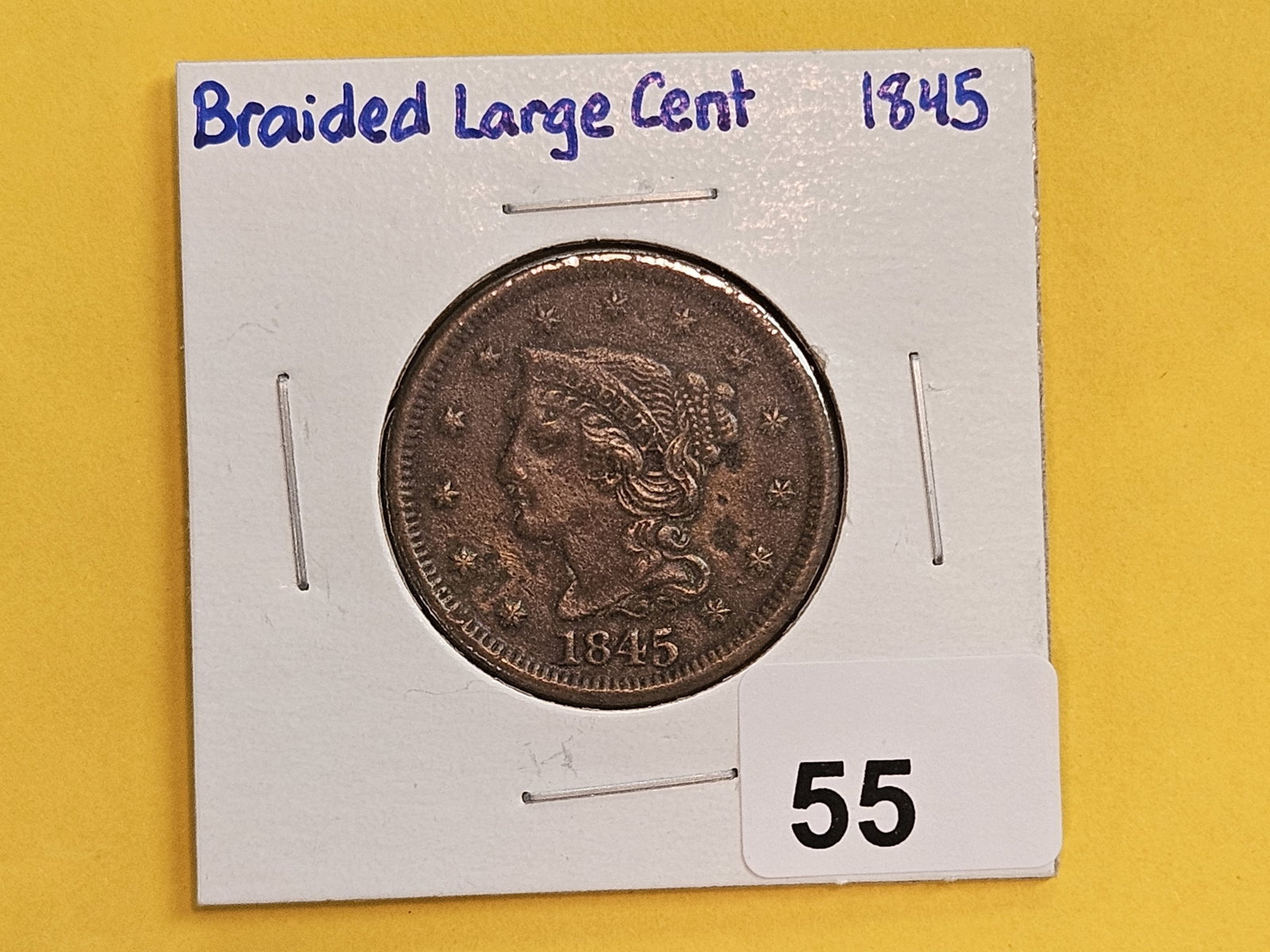 1845 Braided Hair large Cent - 2