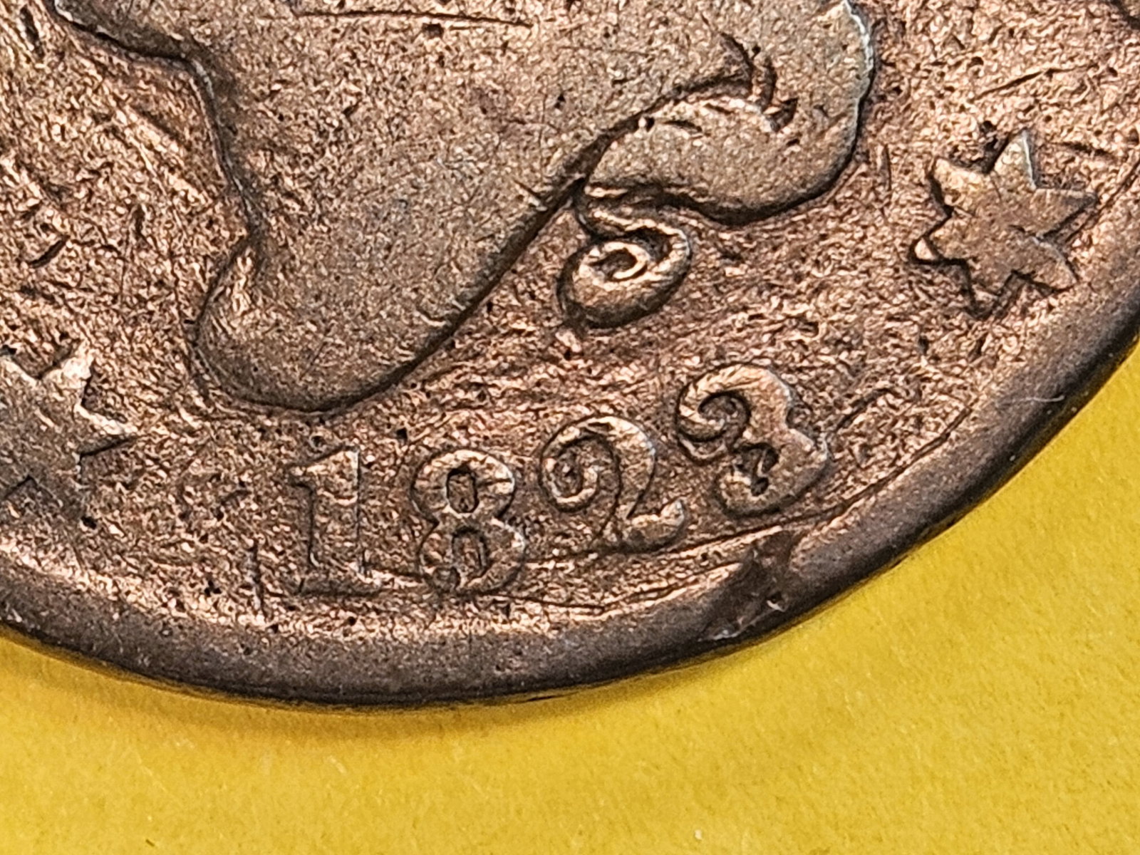 Variety! Better date 1823/2 Coronet Head Large Cent - 3
