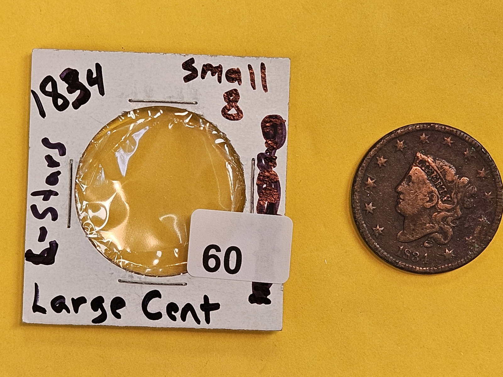 1834 Coronet Head Large Cent - 2
