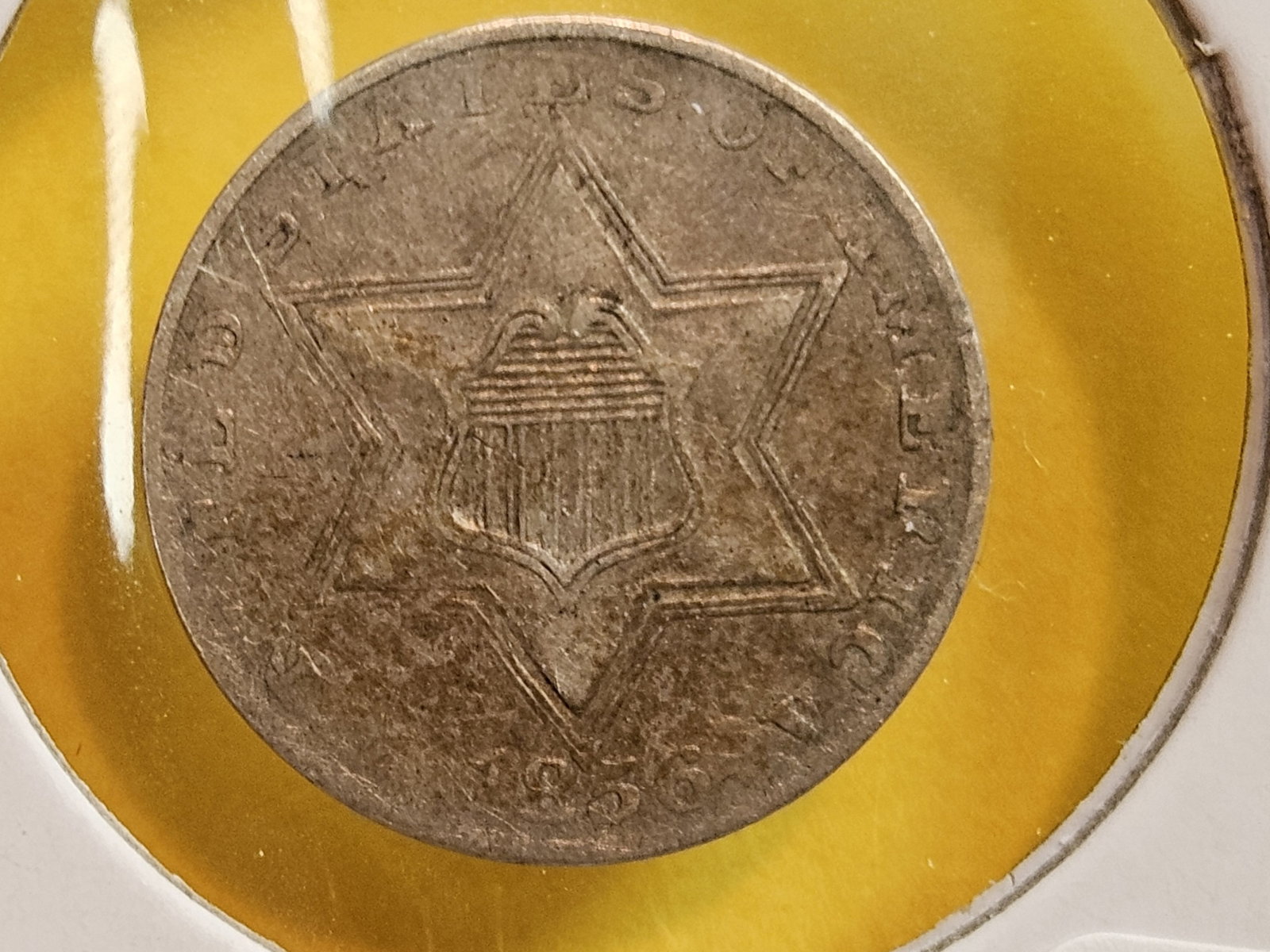 1856 Three Cent Silver Trime - 4